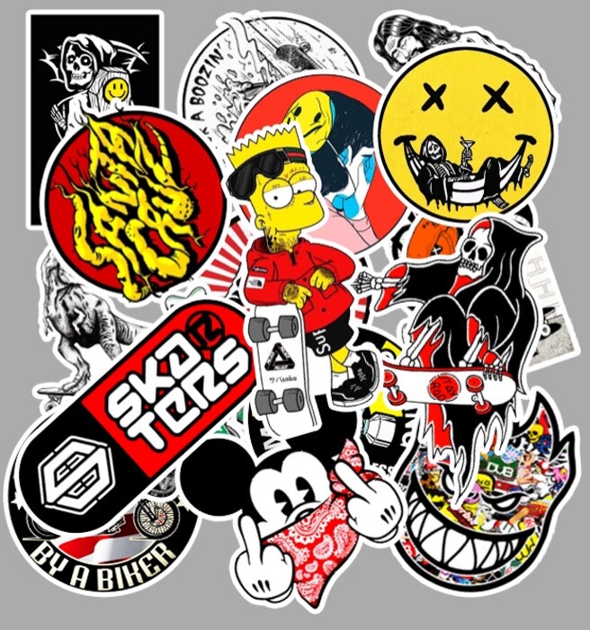 UK 50PC Fashion Graffiti Stickers Brand LOGO Laptop Skateboard Car Luggage Decal