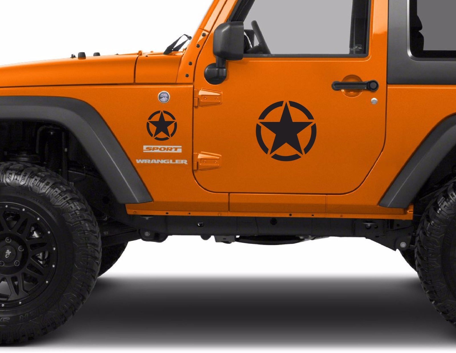 Set of 2 Army Star Decals USA Wrangler Rubicon Window Bumper Stickers Punisher