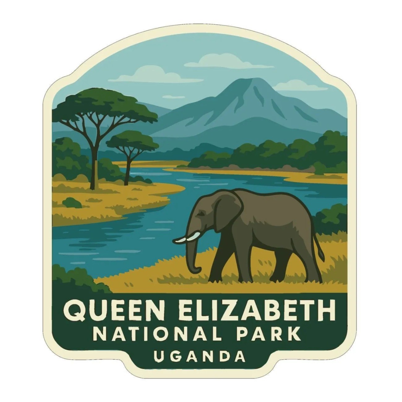 Queen Elizabeth Uganda Iron On Heat Transfer Vinyl HTV World National Parks