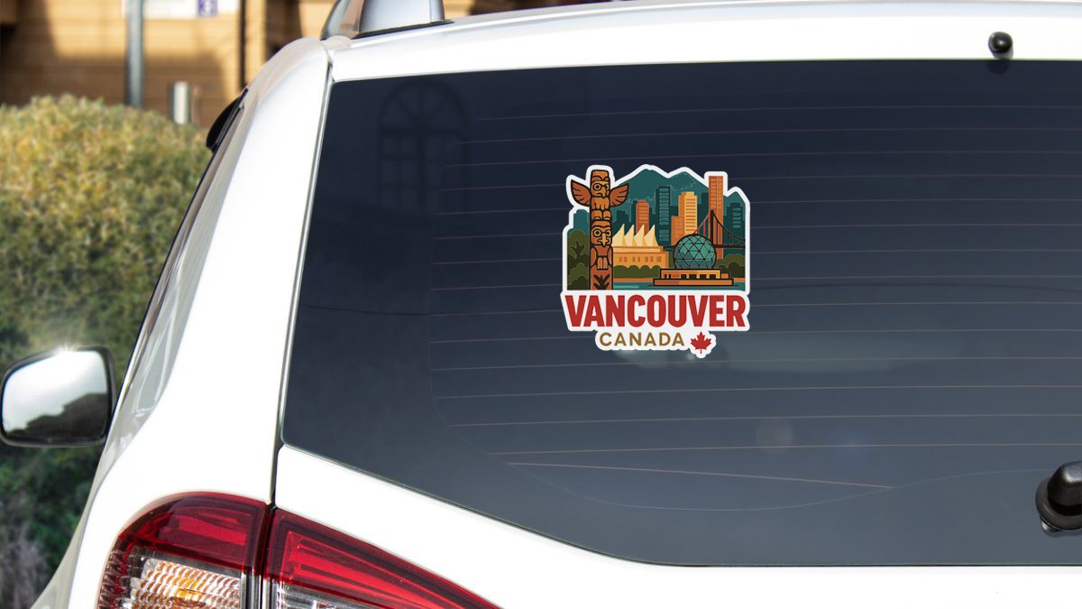 Vancouver Canada Sticker Decal Vinyl Die-Cut City Skyline Landmark Design