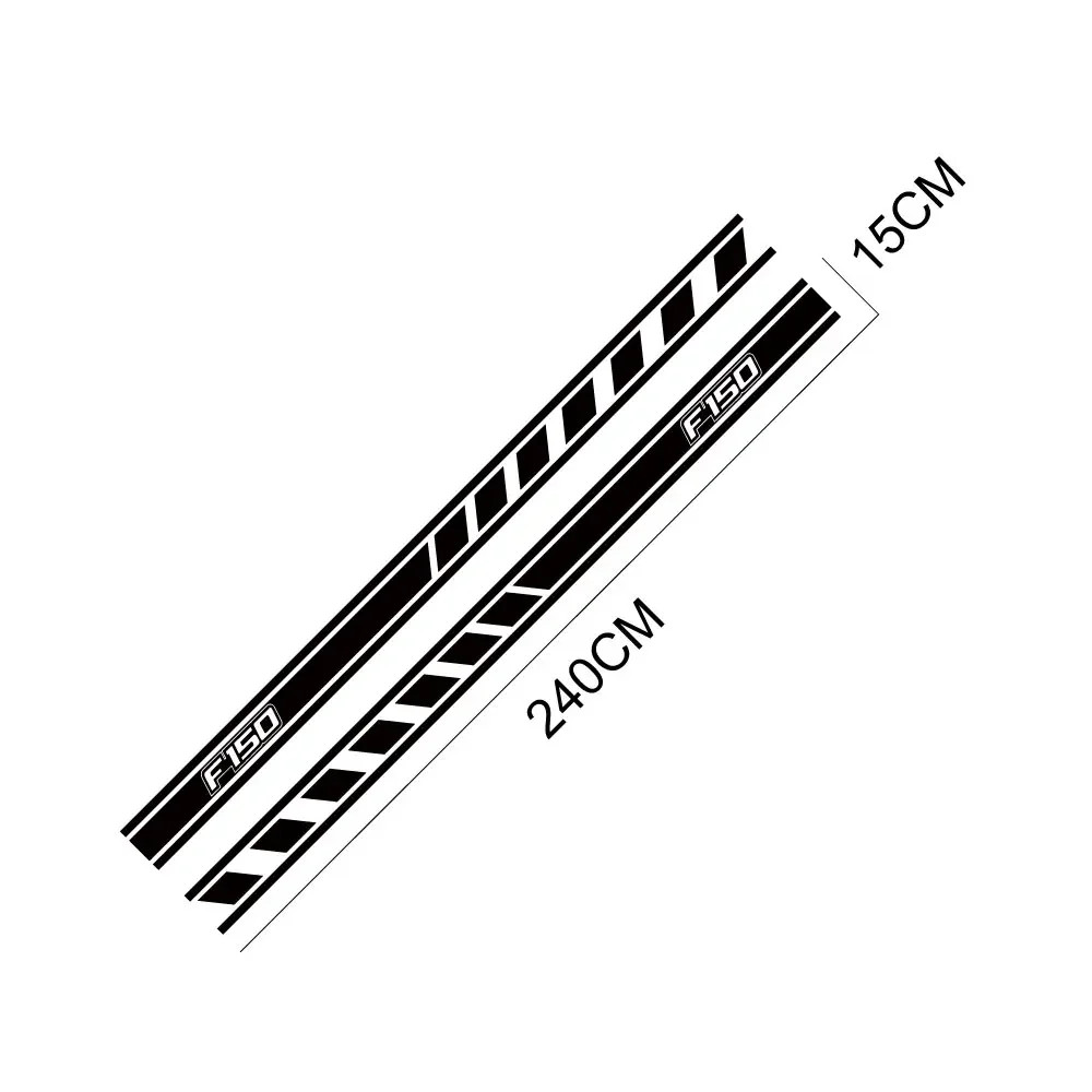 Aftermarket Door Side Skirt Stripe Decal for Ford F-150 Raptor | 2-Piece Pickup