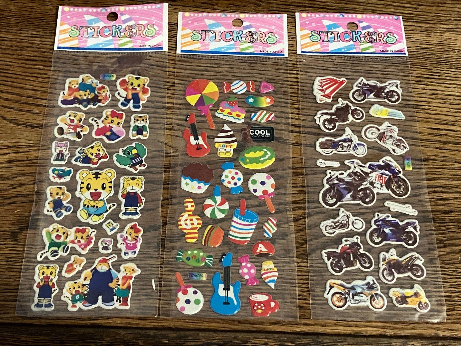 Lot Of 25 Decal Stickers SANTA CARS SUPERMAN FISH HULK SPIDERMAN MOTORCYCLE CAT