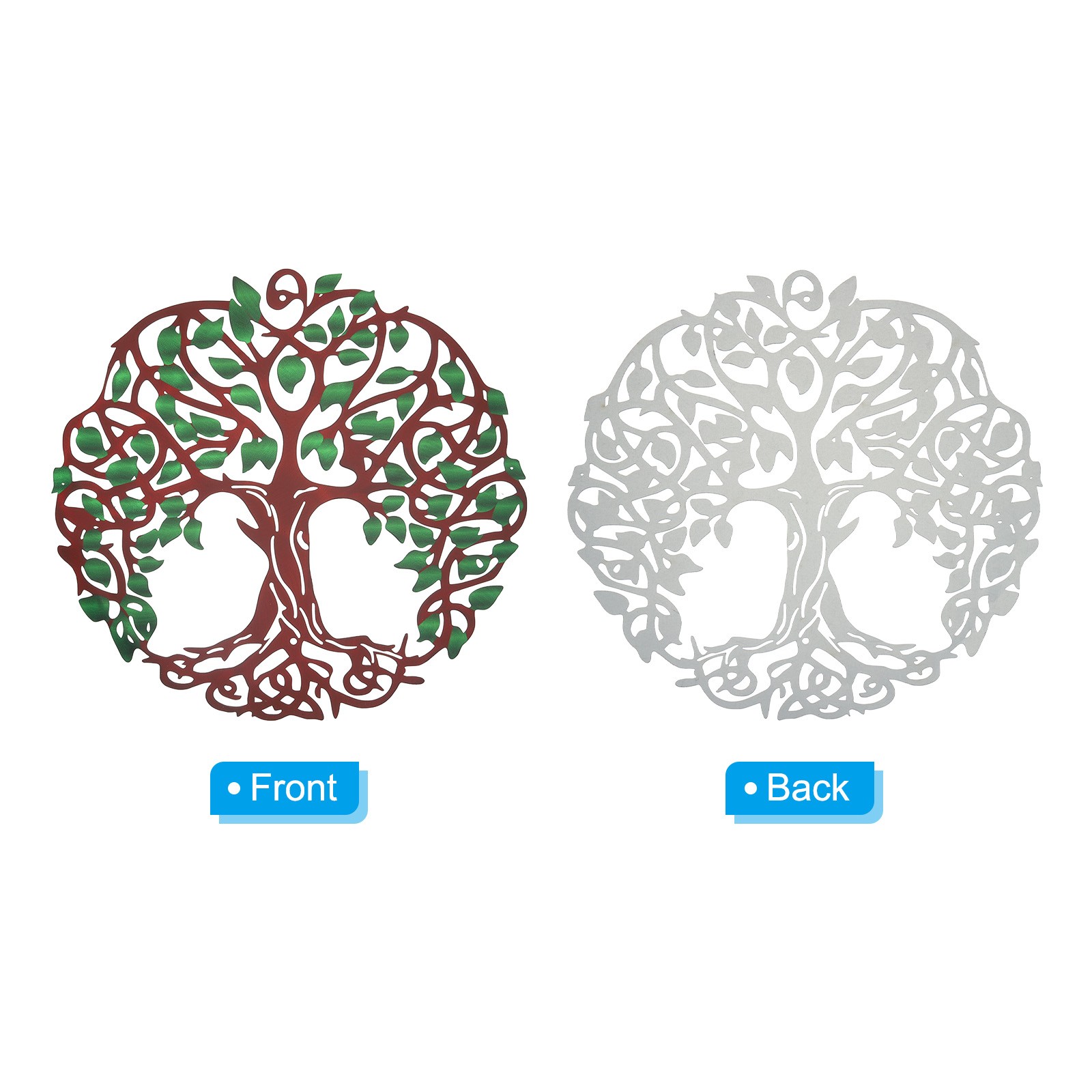 Metal Tree Wall Decor Tree of Life Wall Sculpture Decoration Green Brown