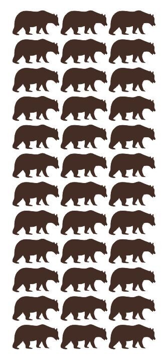 Bear Stickers Sticker Brown 1-1/4" DC16-080