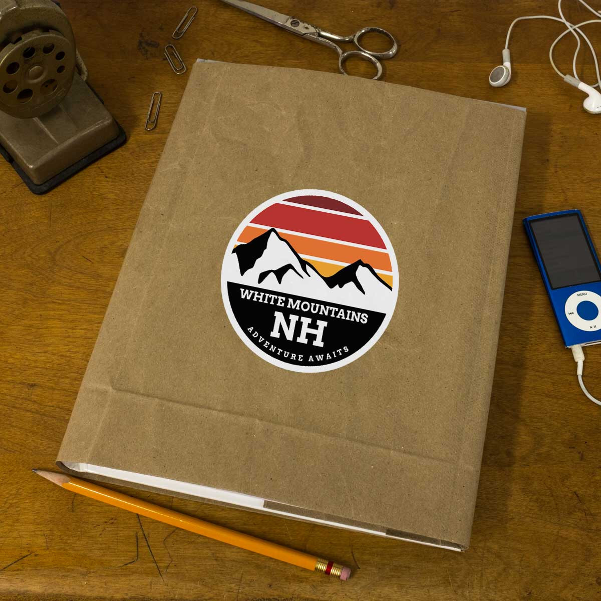 Vinyl Sticker; New Hampshire White Mountains Die Cut Vinyl Sticker