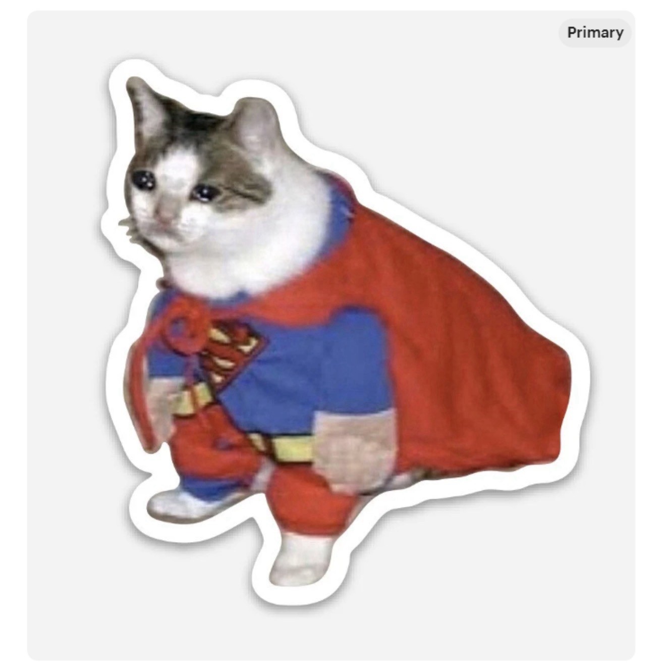 3” Super Cat Meme Funny Sticker Vinyl Decal Matte Finish Dishwasher Safe