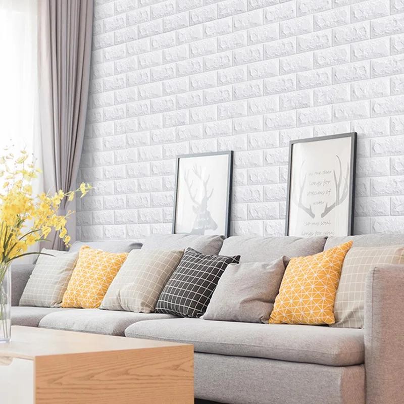 3D Self-Adhesive Brick Wall Panels PVC XPE Wallpaper 70cm Multiple Lengths