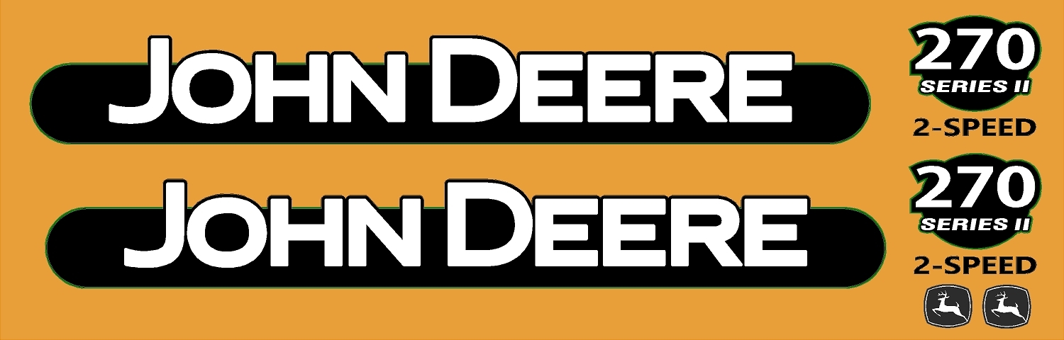 John Deere style 270 Series II skidsteer skid loader decal kit stickers JD