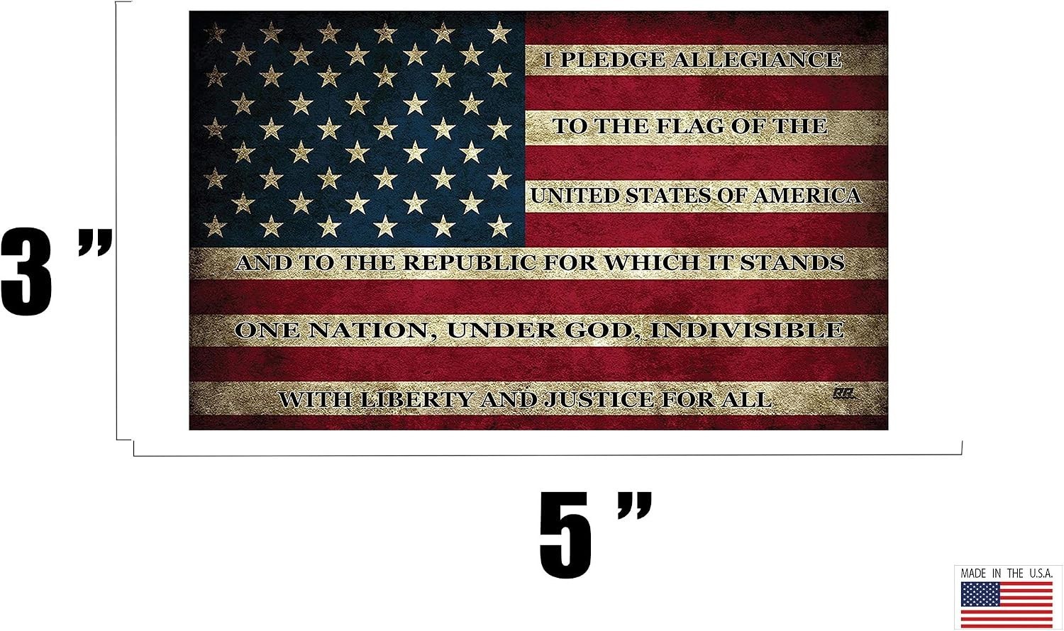 Patriotic Multicolor 3×5 Inch Vinyl Flag Bumper Sticker – Made in the USA