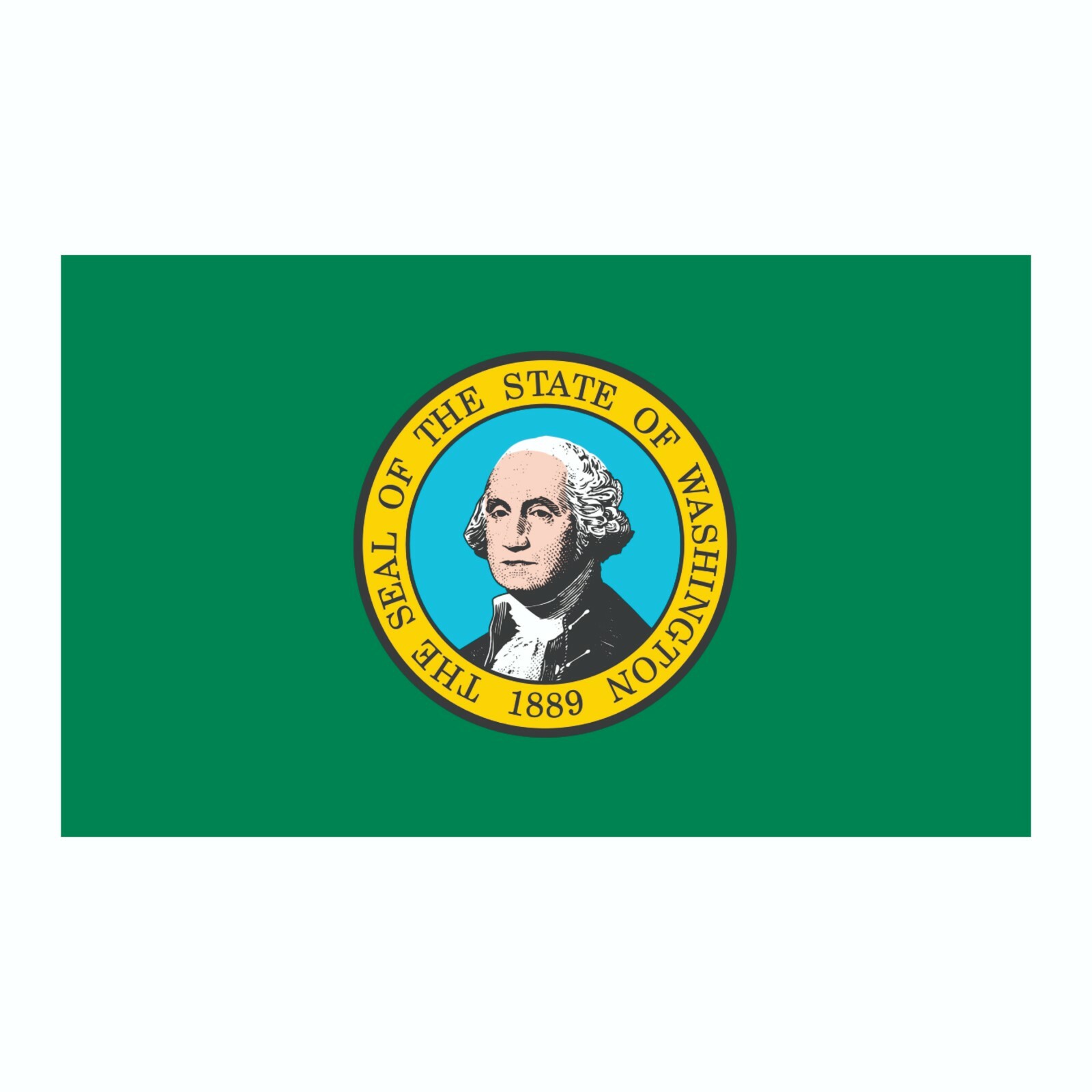 Washington State Flag Sticker, Decal, Bumper Sticker Vacation Sticker 3" x 5"