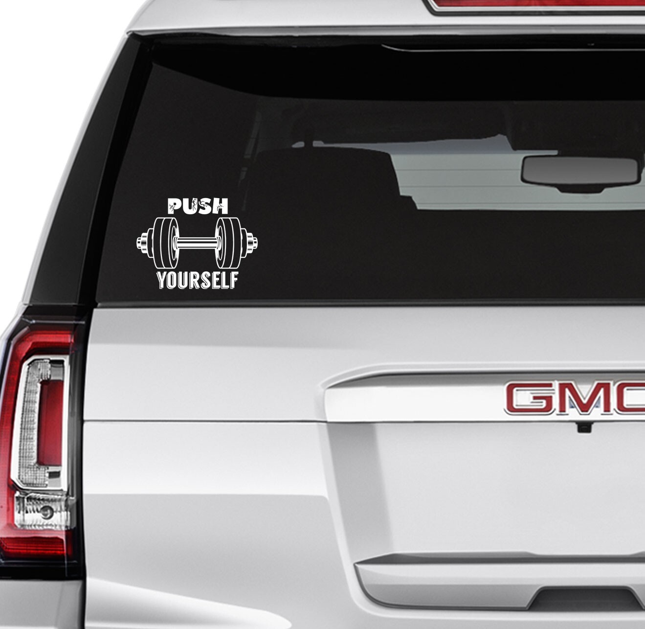 Fitness Quote 4.8×3.6" Push yoursel Vinyl Decal Sticker Car Truck Wall Door