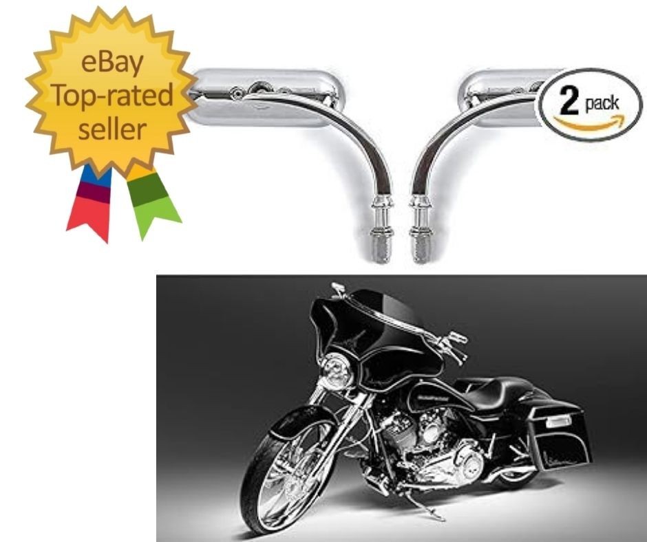 Chrome Oval Shape Motorcycle Mirrors,Upgrade Rearview Motorcycle Mirrors Compati