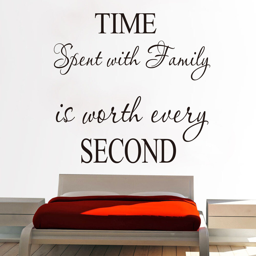Time Spent With Family Is Worth Every Second Wall Quote Decal Home Stickers Gift