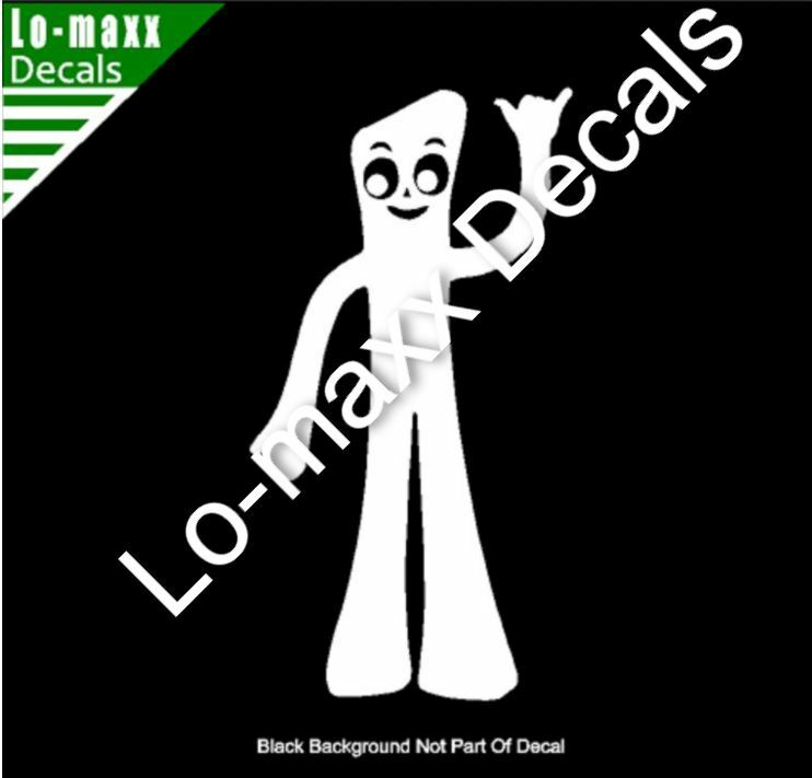 Gumby Hang Loose Shaka Cool Graphic Design Superior Quality Die Cut Vinyl Decal