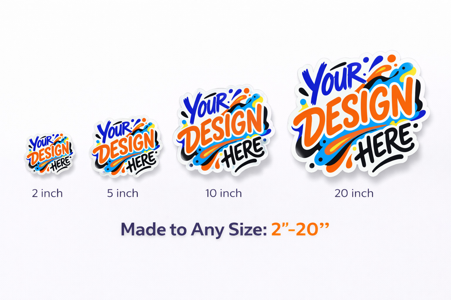Custom Printed Vinyl Stickers Die Cut Logo Outdoor Waterproof UV Resistant 2"–20