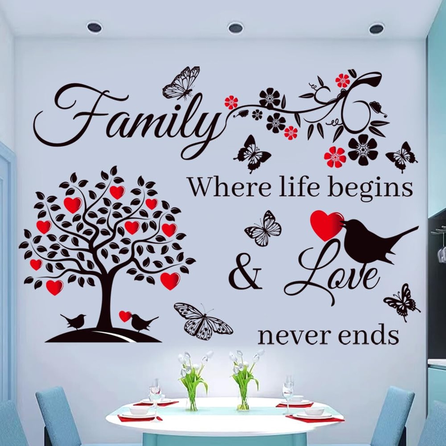 Family Wall Decor Family Wall Stickers Living Room Decal for Home Family Wall…