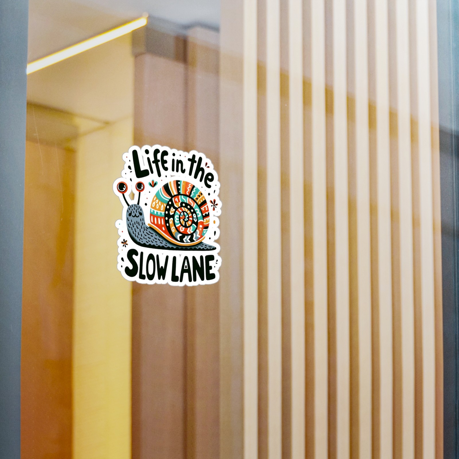 Life in the Slow Lane Snail Sticker Vinyl Decal – Matte Snail Label Glossy