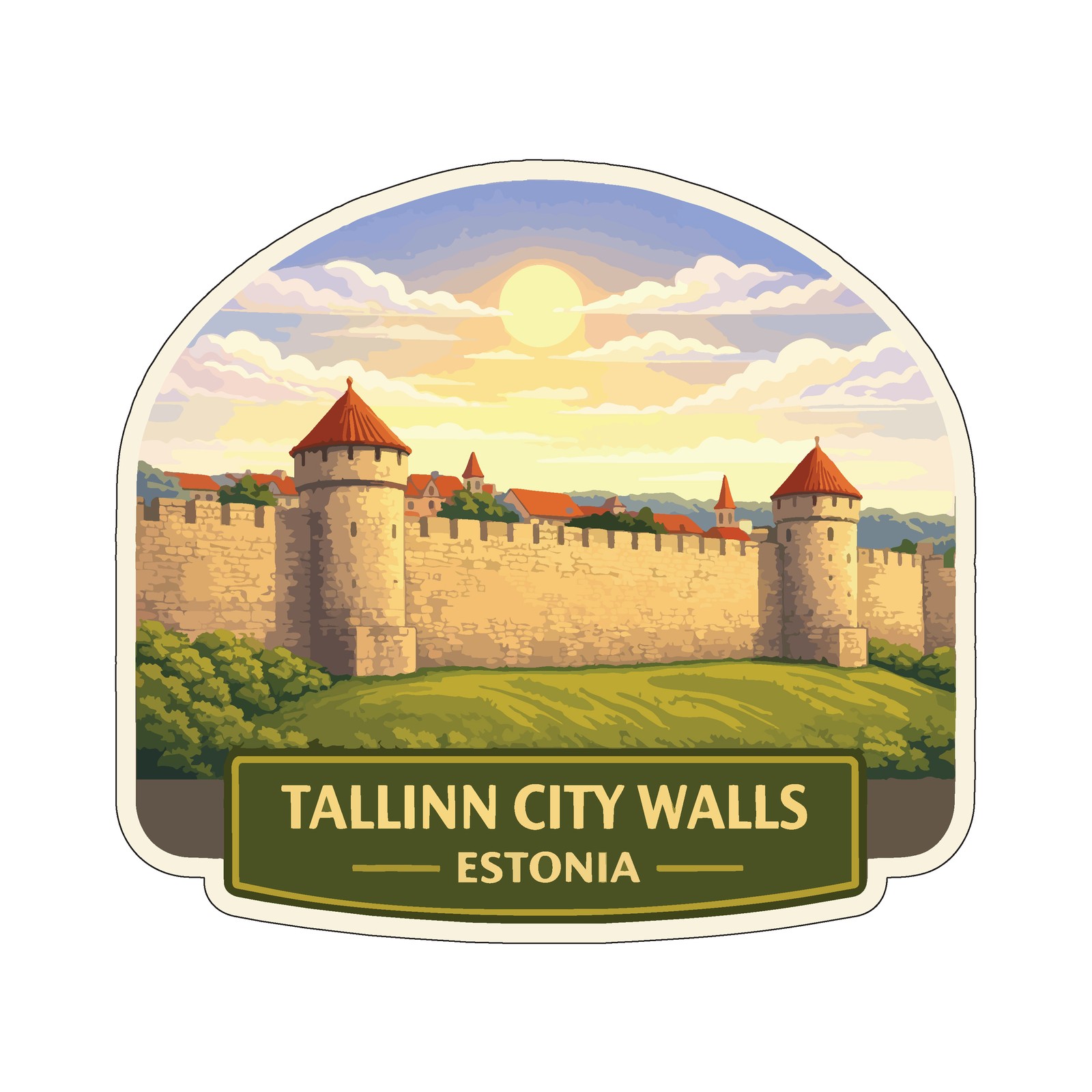 Tallinn City Walls Estonia Sticker Decal Vinyl Die-Cut World Heritage Sites