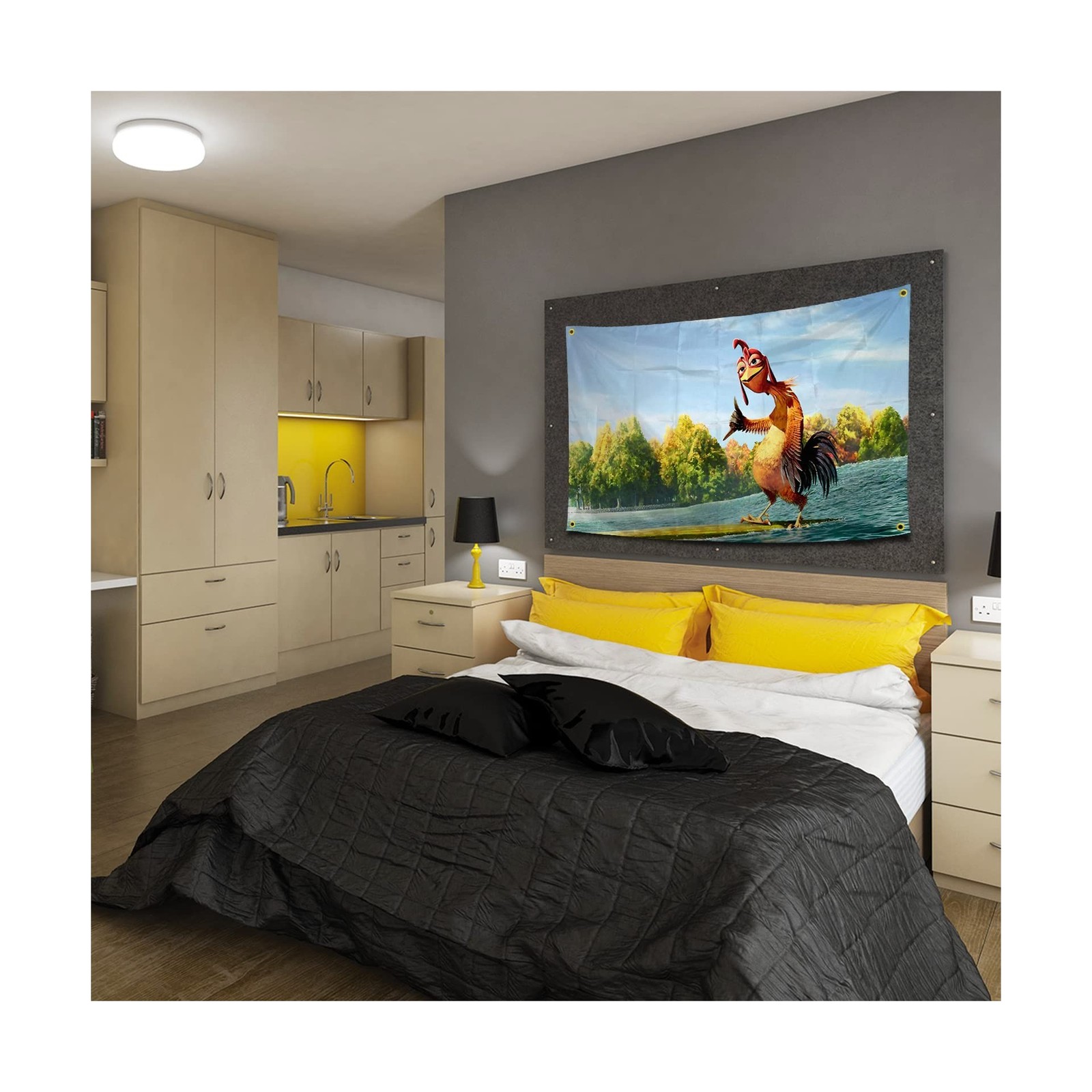 Chicken Flag Funny Poster Durable Man Cave Wall Flag with 4 Brass Grommets 3x…