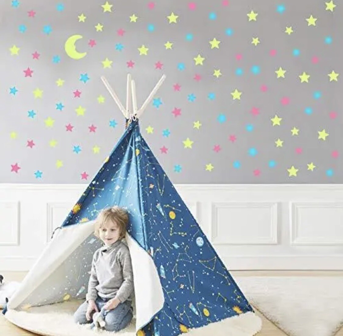 300pcs Colorful Plastic Stars For Celling Decalsglow In The Dark Stars Sticker R