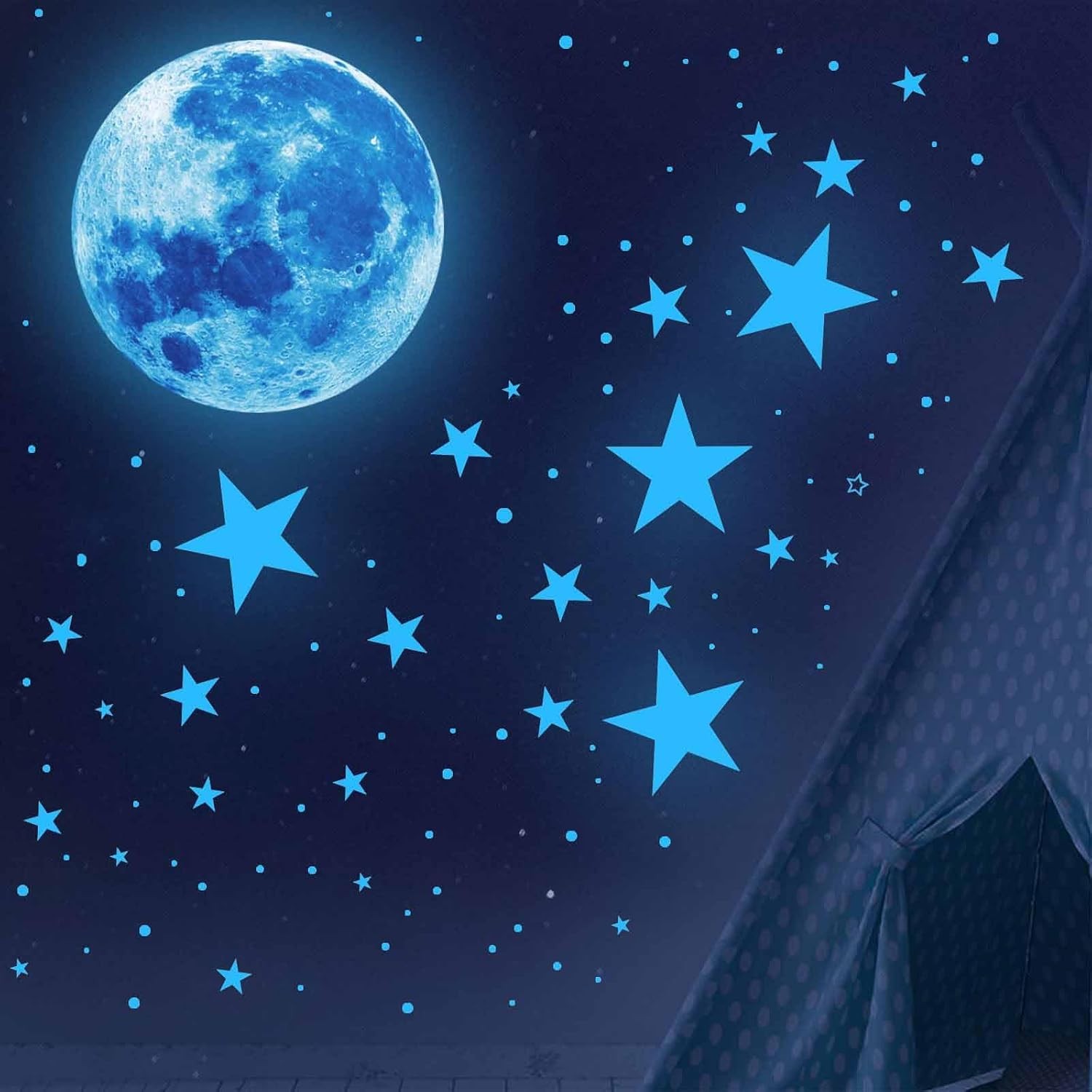 1078PCS Glow in the Dark Stars & Moon Stickers | Ceiling Wall Decals for Kids