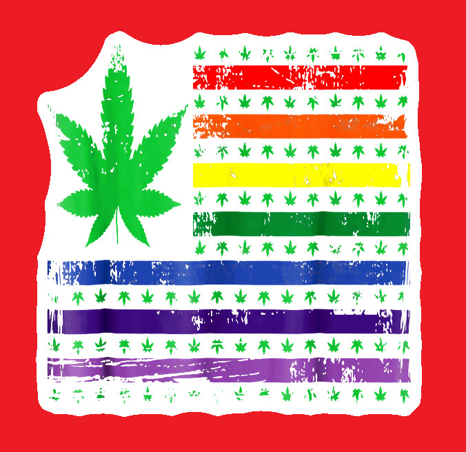 Rainbow Joint Flag UV Safe 420 Decal Sticker Weatherproof LGBTQ Pride Sticker