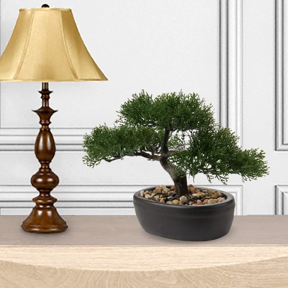 Compact Juniper Bonsai Tree – Low Maintenance Indoor Faux Plant for All Seasons