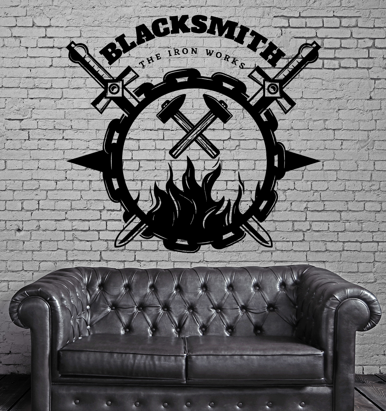 Wall Vinyl Decal Sticker Blacksmith Art Forging Metal Iron Works Decor z4820