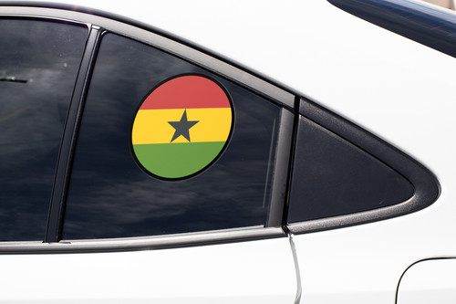 Ghana Flag Circle Sticker Decal