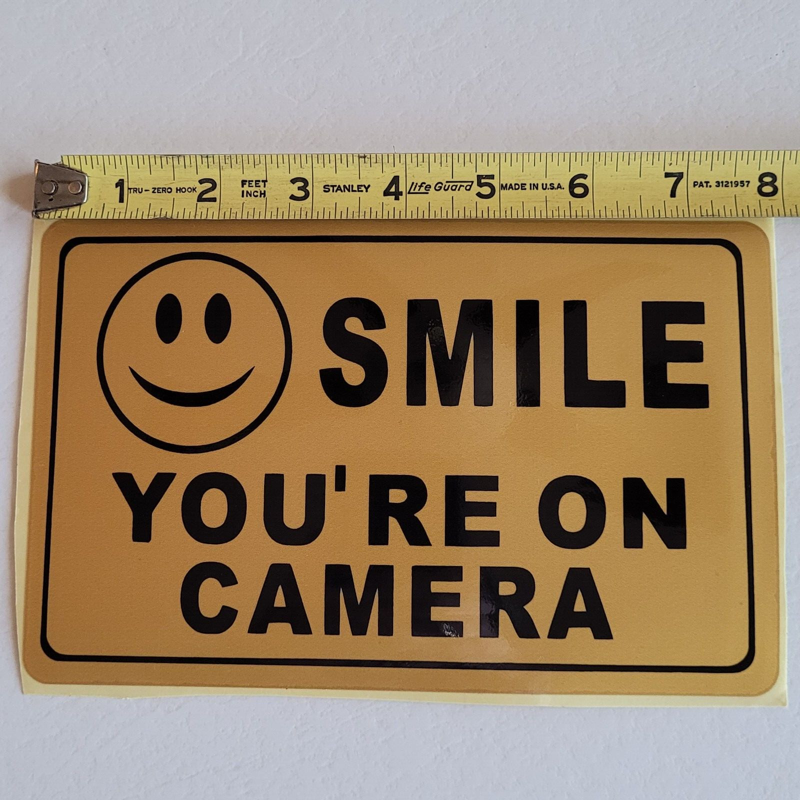 4 pack Smile You're On Camera Stickers 5×8 Security Warning Alarm Window Decal