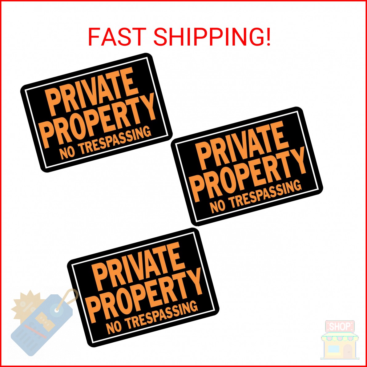 Hy-Ko Products 848 Private Property No Trespassing Aluminum Sign 9.25" x 14" Ora