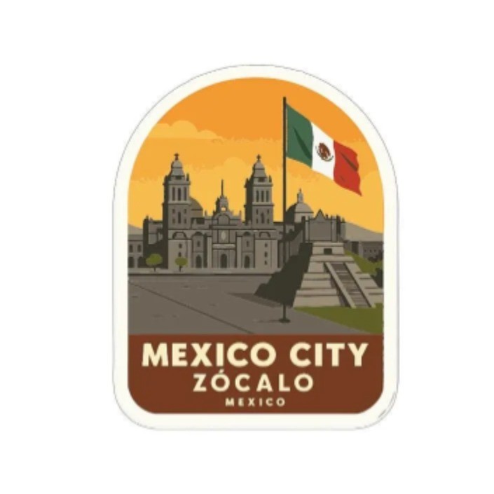 Zócalo Mexico City Iron On Heat Transfer Vinyl HTV Die-Cut Symbolic Landmark