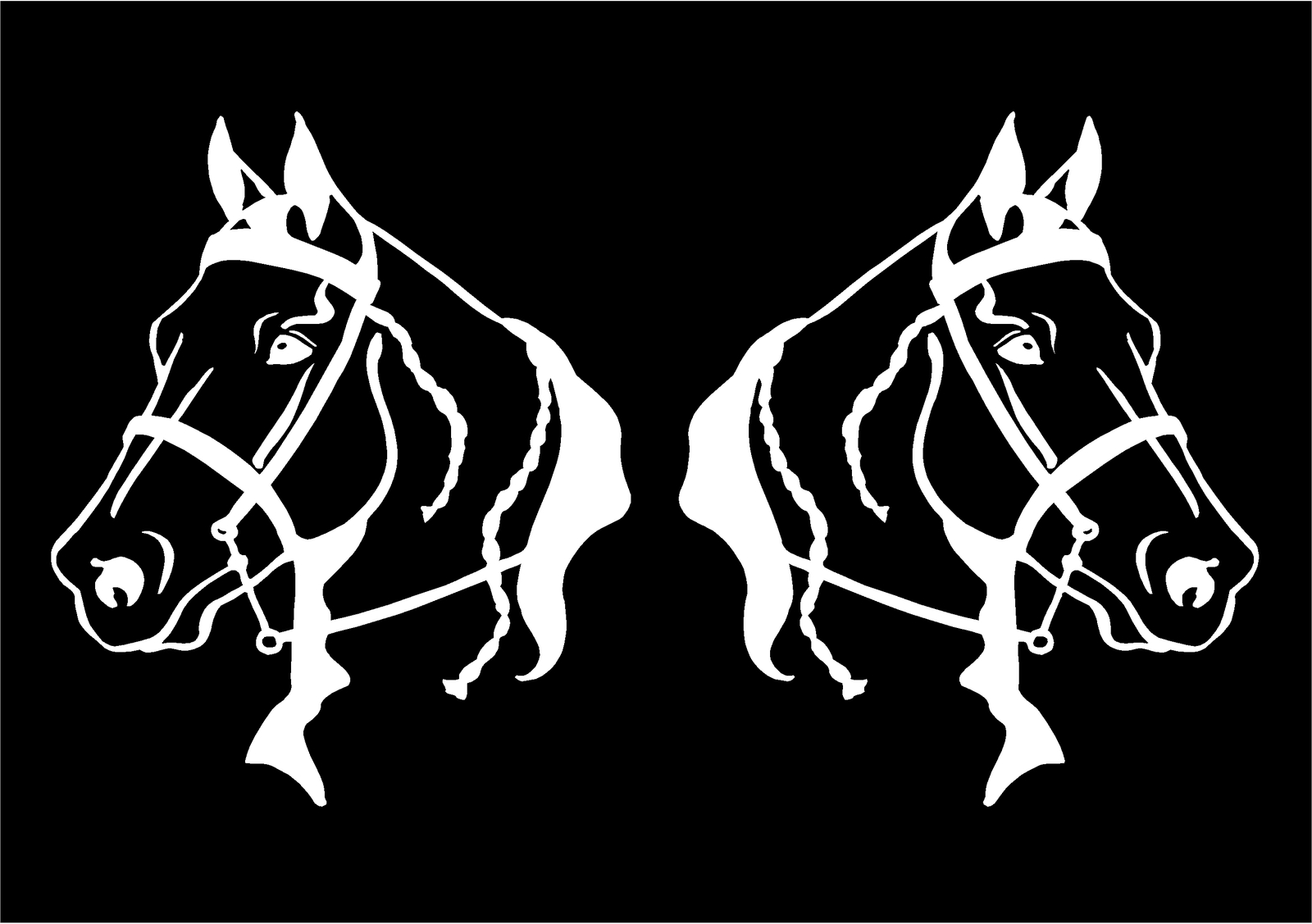 Gaited Horse Head Decals Mirrored Image Set vinyl car truck trailer sticker