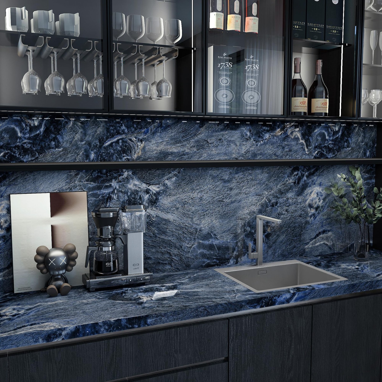 Dark Blue Marble Contact Paper Marble Wallpaper Granite Counter Top Peel and …