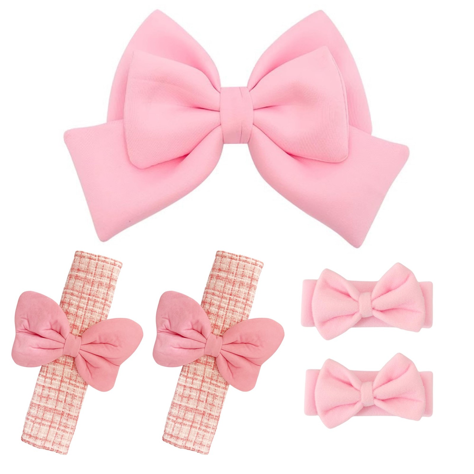 5PCS Pink Bow Car Accessories Set for Women, Cute Adhesive Pink Bow for Exter…