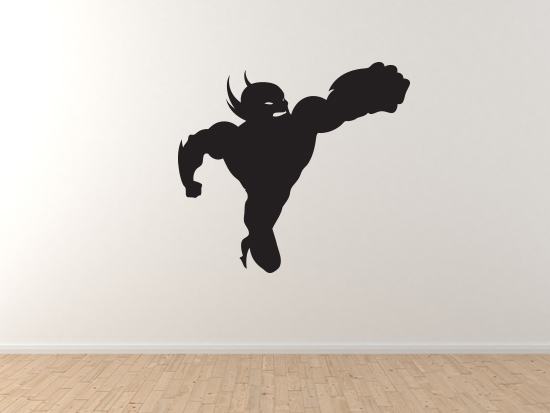 Comic Book Style – Super Hero Silhouette Power Version 2 – Vinyl Wall Decal