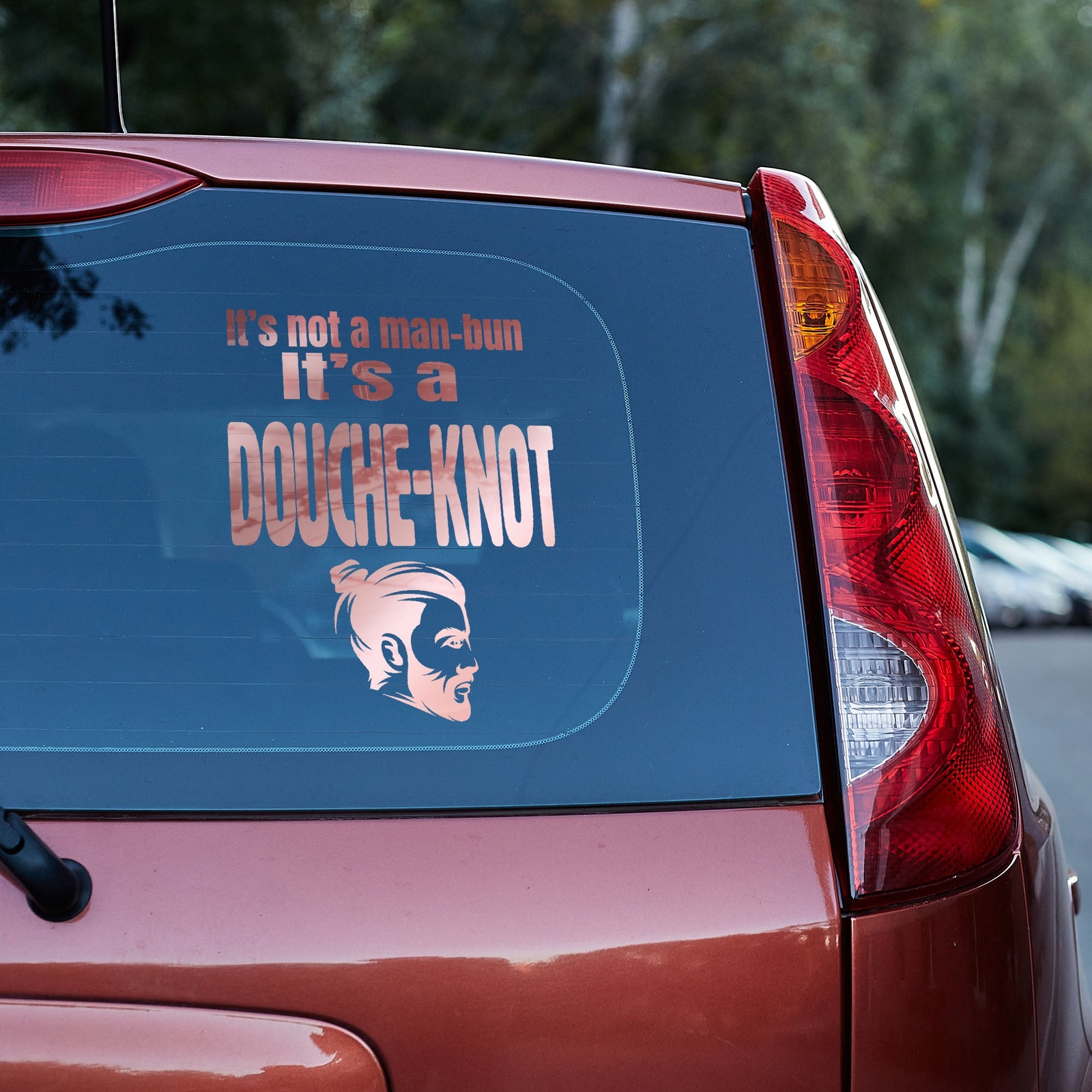 It's not a manbun it's a douche knot vinyl decal