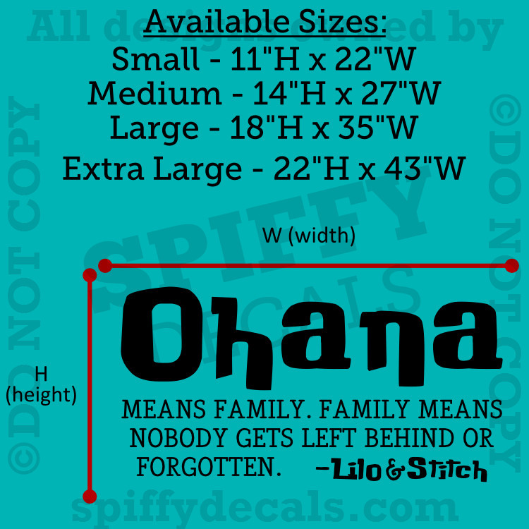 OHANA MEANS FAMILY LILO AND STITCH DISNEY Quote Vinyl Wall Decal Decor Sticker
