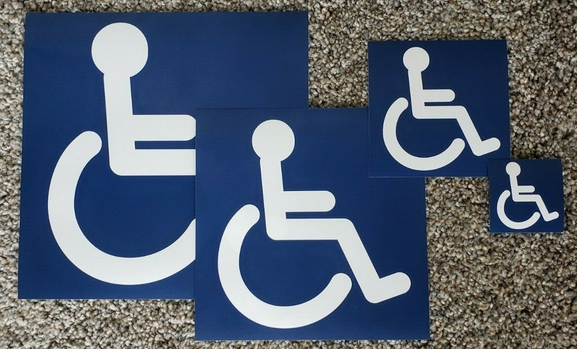 HANDICAP STICKER SIGN **Choose your size** Adhesive Vinyl MADE IN USA DECAL
