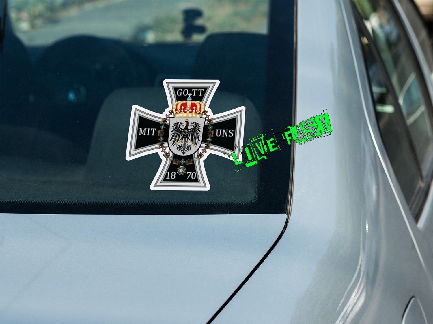 GOTT MIT UNS Vinyl Sticker Decal german eagle iron cross imperial germany ww1