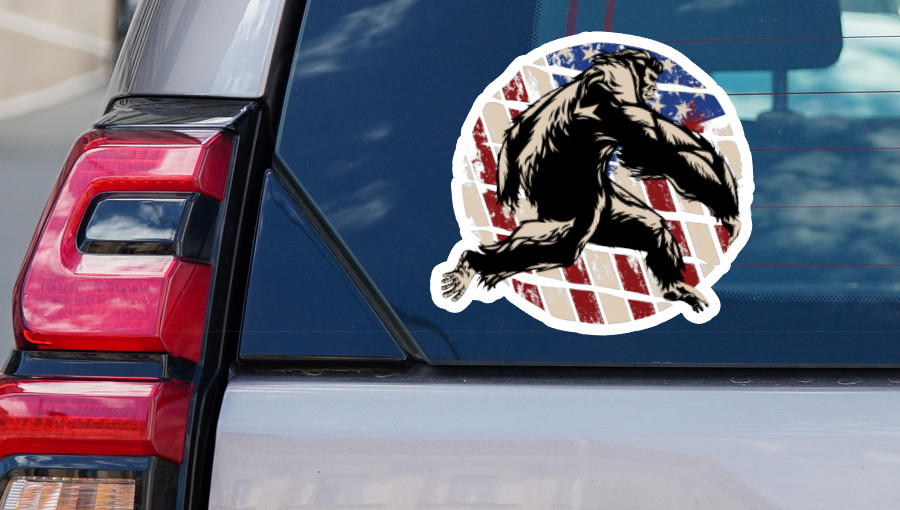 👀👣BIGFOOT/SASQUATCH FLAG Sticker/Decal Vinyl Graphic 2”-16" You Choose! 😻🔥
