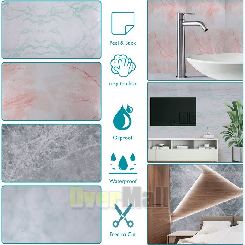 Rollo De Papel Mármol Tapiz Decorativo AutoAdhesivo Marble Contact Paper Granite