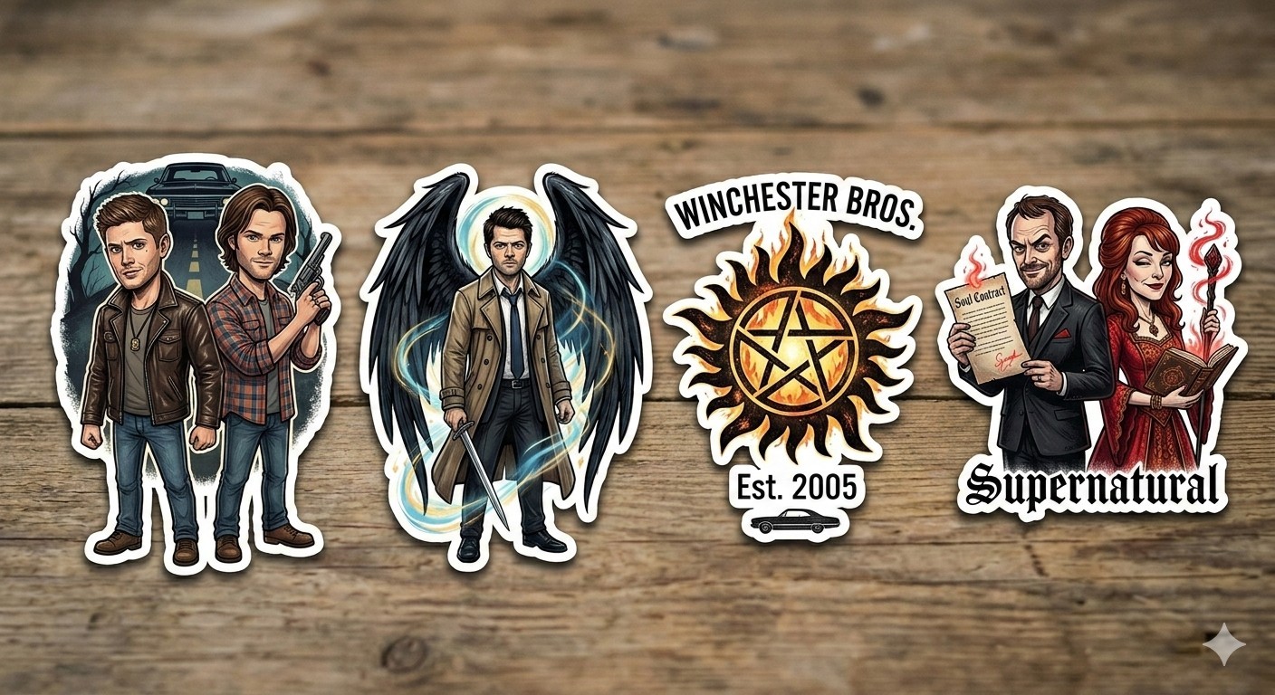 4 Supernatural Stickers Decal Phone Laptop