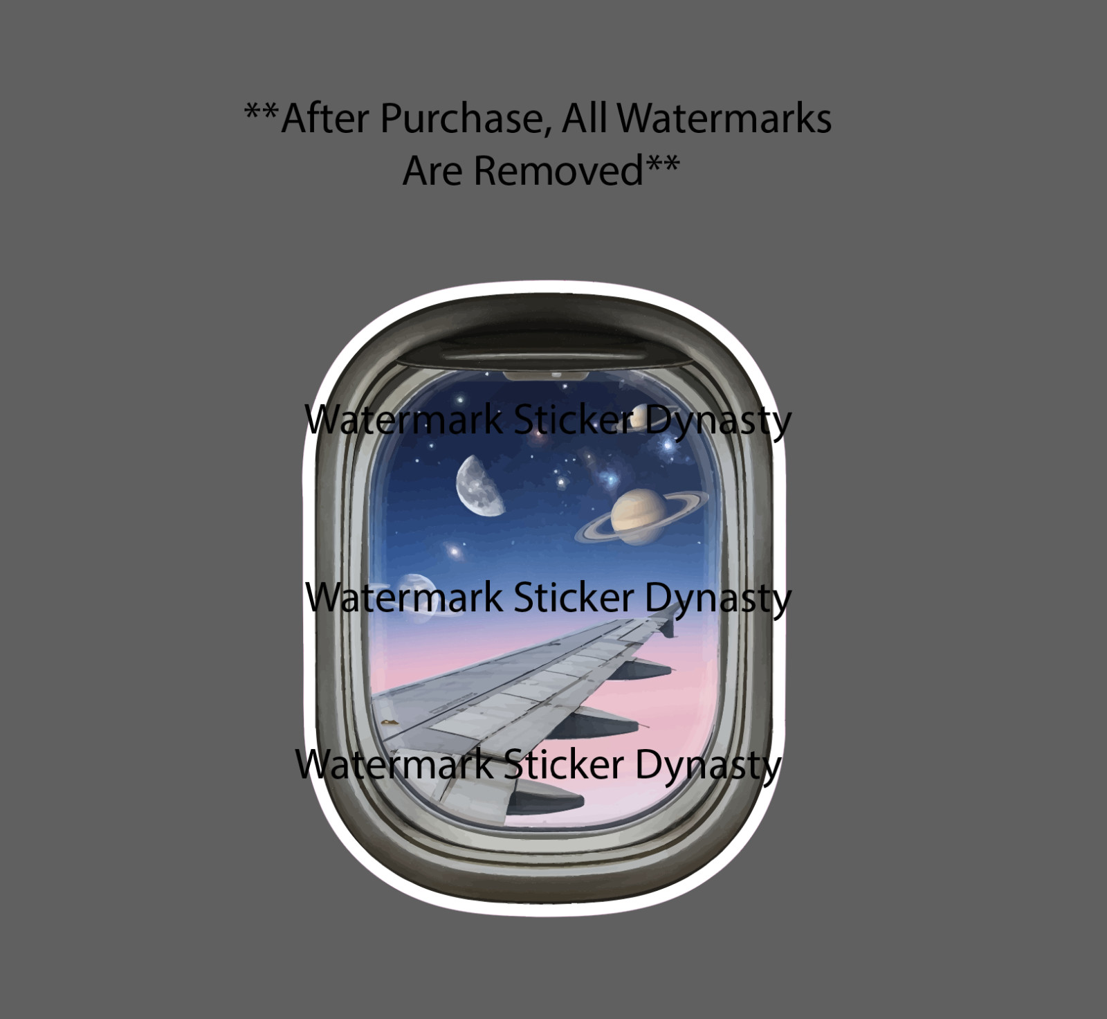 Airplane Window Galaxy Sticker Waterproof Decal Space Planets Trippy Gift NEW