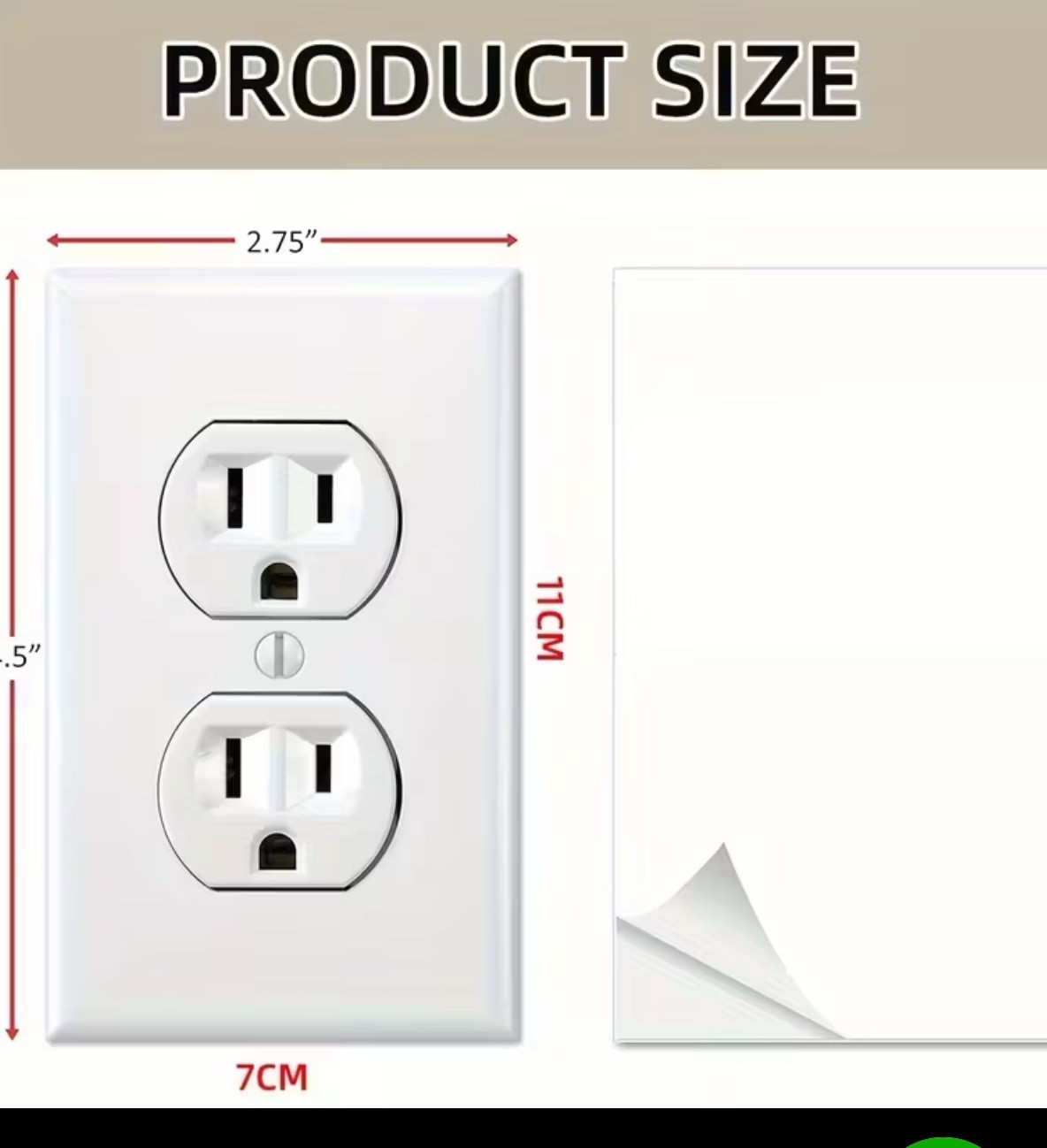 Fake American Standard Wall Outlet Stickers Plug Decals Vinyl Prank 5 Pc. PACK