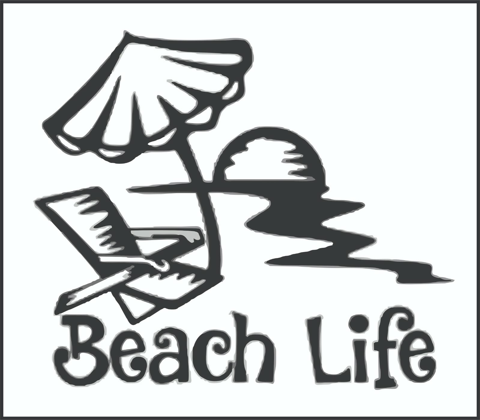 Beach Life Sticker, Decal, Bumper Sticker Vacation Sticker 3.2" x 3.6"