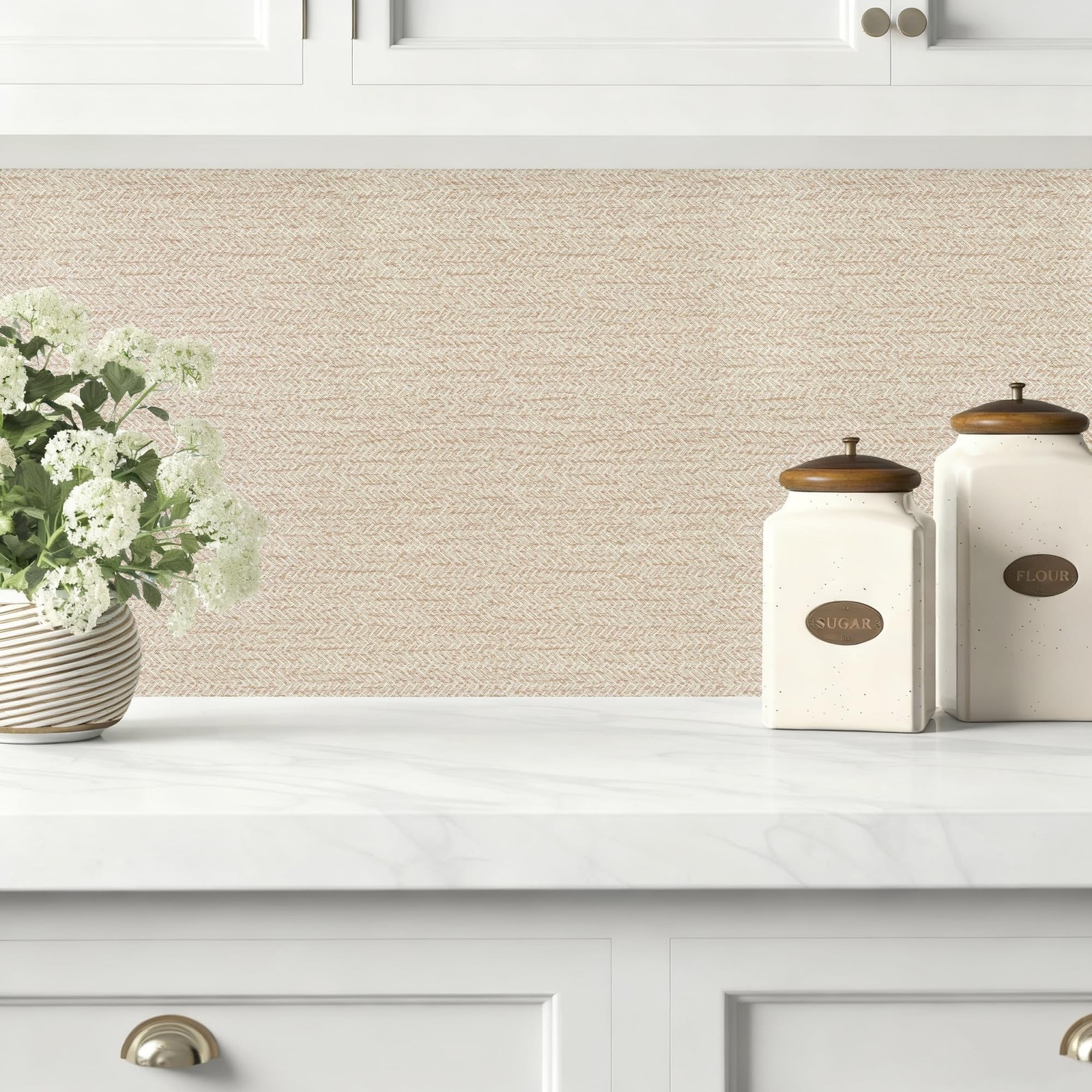 Grasscloth Peel and Stick Wallpaper Beige Contact Paper 15.7inch x 118.1inch …