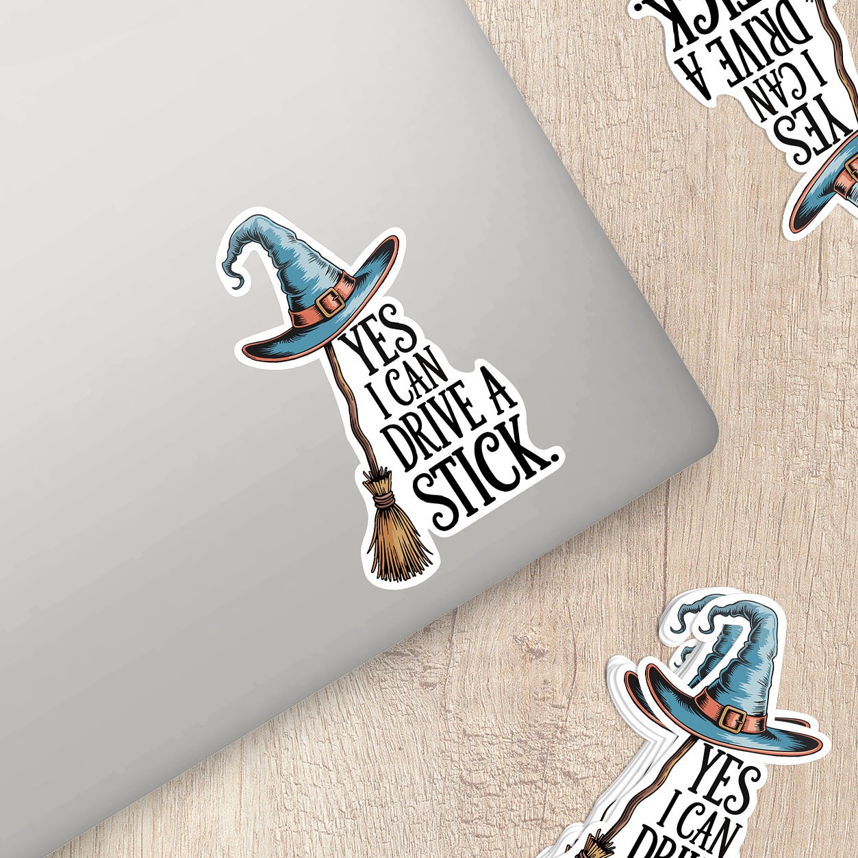 Yes I Can Drive a Stick Vinyl Sticker – Funny Witch Sticker