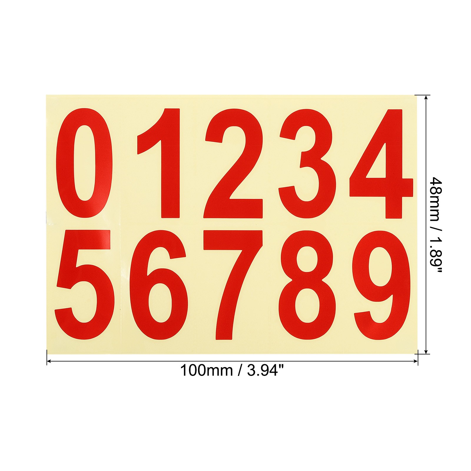 1Pcs Reflective Mailbox Number Sticker 4 Inch Strong Self Adhesive, Red