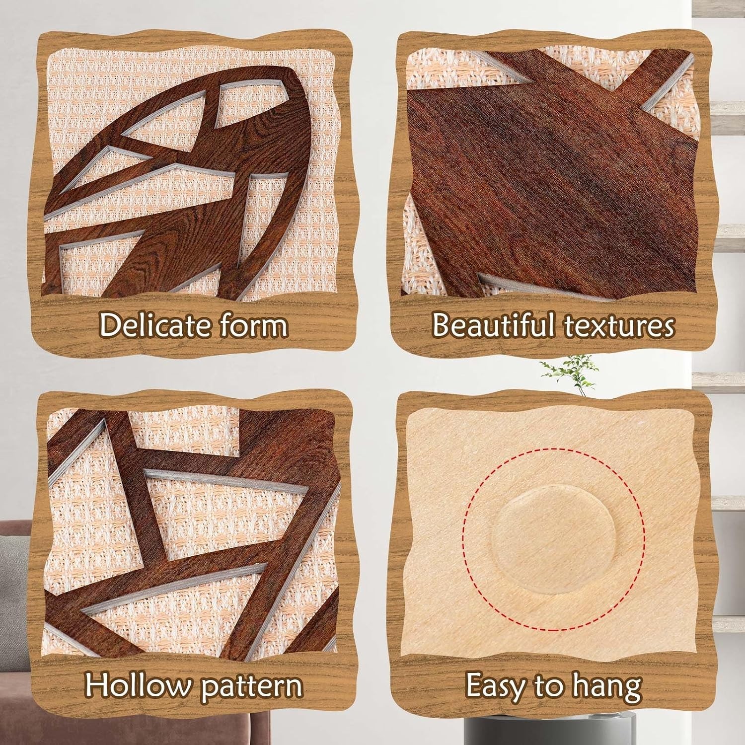 Chic 2-Piece Geometric Wall Decor Set – Modern Wooden Art for Living Spaces
